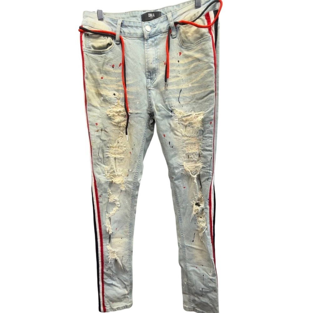 DNA jeans men's size 31 Distressed & Paint Splatter‎ Jeans thrashed Skater